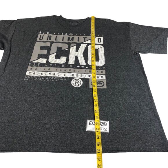 Ecko Unlimited Shirt Mens 3XL Gray Graphic Retro Y2K Streetwear Short Sleeve - Picture 8 of 10
